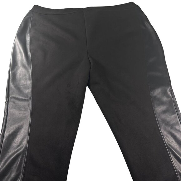 Marc New York Pants Womens Faux Leather Spandex Full Control Waistband Slacks - Picture 1 of 16